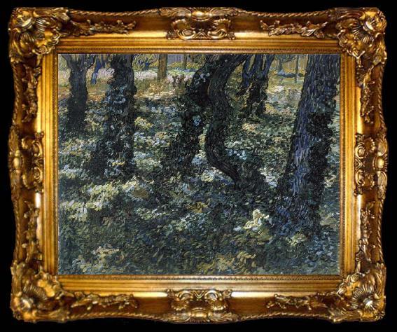 framed  Vincent Van Gogh Undergrowth, ta009-2